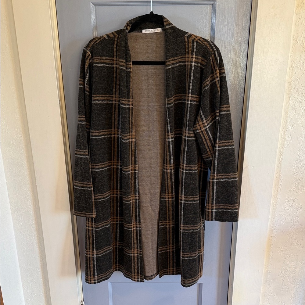 Chris & Carol Black and Brown Plaid Blazer